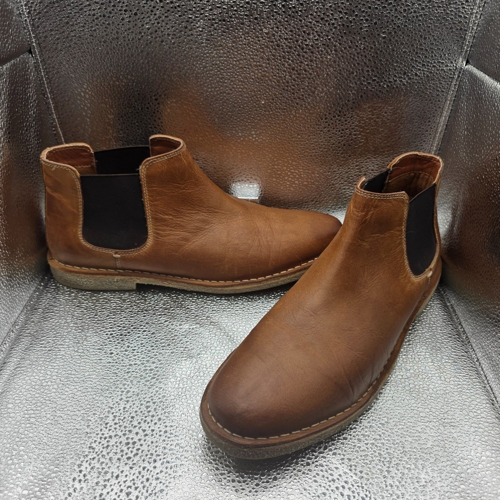 Reaction Kenneth Cole Brown Leather Chelsea Boots‎ Men US 10 Pull-On Ankle Boots